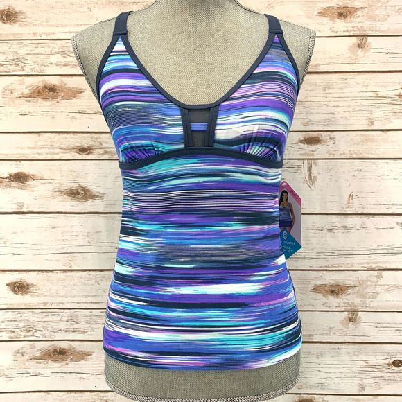 Free Country Other - Free Country Swim Top Small, Purple stripes